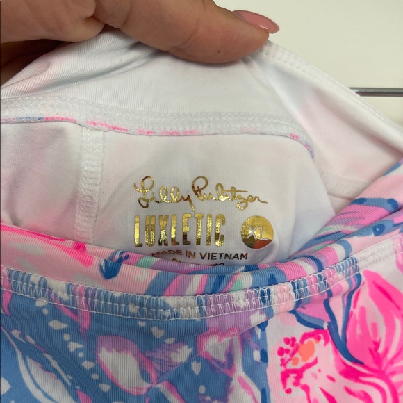 Lilly Pulitzer Pink and Blue Floral Skater Skirt - Picture 3 of 4